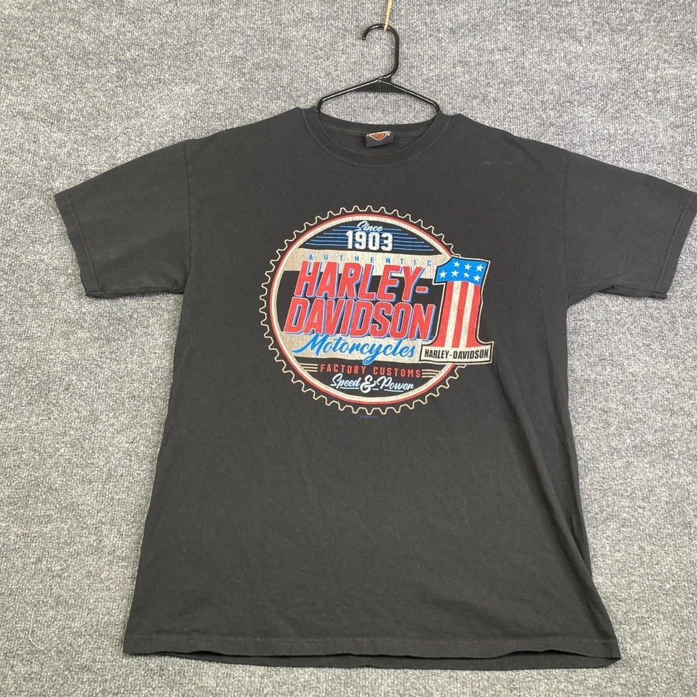 Harley-Davidson Mens Black T-Shirt Lake of the Ozarks Missouri Graphic Large